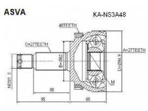 ASVA KA-NS3A48 jungčių komplektas, kardaninis velenas 
 Ratų pavara -> Sujungimai/komplektas
49500-2E250, 49501-2E200