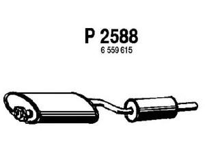 FENNO P2588 vidurinis duslintuvas 
 Išmetimo sistema -> Duslintuvas
6184810, 6184811, 6559614, 6559615
