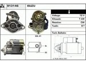 EDR 913146 starteris 
 Elektros įranga -> Starterio sistema -> Starteris
8943377980, 8943387980, 8944410870
