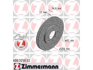 ZIMMERMANN 600.3250.52 stabdžių diskas 
 Dviratė transporto priemonės -> Stabdžių sistema -> Stabdžių diskai / priedai
1S0 615 301