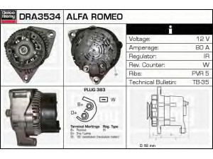DELCO REMY DRA3534 kintamosios srovės generatorius 
 Elektros įranga -> Kint. sr. generatorius/dalys -> Kintamosios srovės generatorius
60583572, 60611990