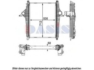 AKS DASIS 267017N tarpinis suslėgto oro aušintuvas, kompresorius 
 Variklis -> Oro tiekimas -> Įkrovos agregatas (turbo/superįkrova) -> Tarpinis suslėgto oro aušintuvas
81061300190