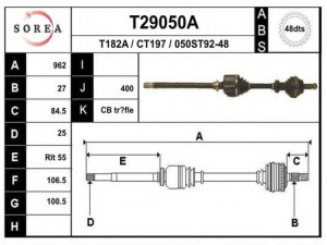 EAI T29050A kardaninis velenas