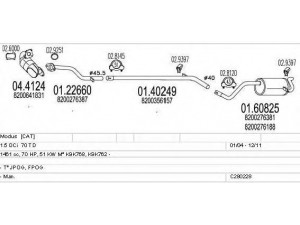 MTS C280228006794 išmetimo sistema 
 Išmetimo sistema -> Išmetimo sistema, visa