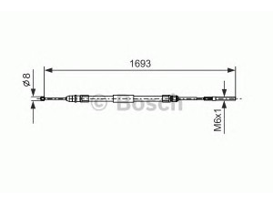 BOSCH 1 987 477 532 trosas, stovėjimo stabdys 
 Stabdžių sistema -> Valdymo svirtys/trosai
34 41 1 165 021