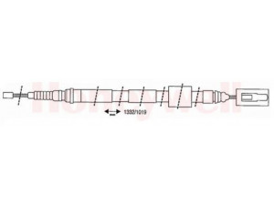 BENDIX 432159B trosas, stovėjimo stabdys 
 Stabdžių sistema -> Valdymo svirtys/trosai
6025007115