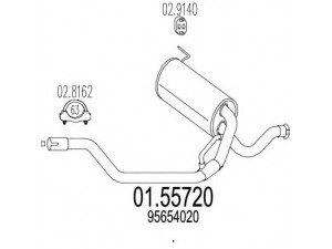 MTS 01.55720 vidurinis duslintuvas 
 Išmetimo sistema -> Duslintuvas
95654020