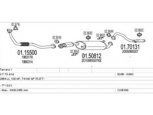 MTS C240199009419 išmetimo sistema 
 Išmetimo sistema -> Išmetimo sistema, visa