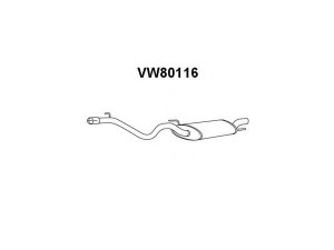 VENEPORTE VW80116 galinis duslintuvas 
 Išmetimo sistema -> Duslintuvas
1H6253609