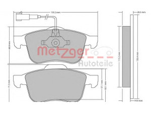 METZGER 1170424 stabdžių trinkelių rinkinys, diskinis stabdys 
 Techninės priežiūros dalys -> Papildomas remontas
77363599, 77364587