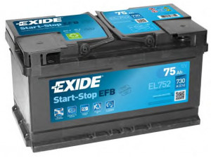 EXIDE EL752 starterio akumuliatorius; starterio akumuliatorius 
 Elektros įranga -> Akumuliatorius