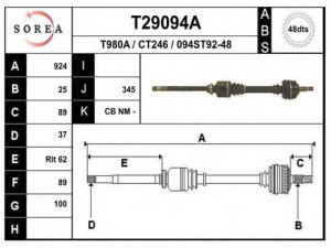 EAI T29094A kardaninis velenas 
 Ratų pavara -> Kardaninis velenas
3273Z7, 3273Z8
