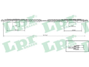 LPR C1256B trosas, stovėjimo stabdys 
 Stabdžių sistema -> Valdymo svirtys/trosai
1314983080, 4745G7, 4745X1