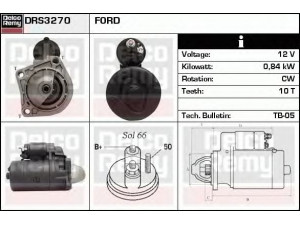 DELCO REMY DRS3270 starteris 
 Elektros įranga -> Starterio sistema -> Starteris
86AB-11000-DA, 91AB-11000-KB, 91AB-11000-LA