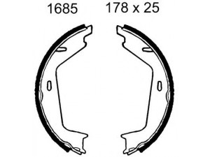 BSF 01685 stabdžių trinkelių komplektas, stovėjimo stabdis 
 Stabdžių sistema -> Rankinis stabdys
272398, 2723989, 274271, 274504