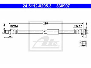 ATE 24.5112-0295.3 stabdžių žarnelė 
 Stabdžių sistema -> Stabdžių žarnelės
51733731