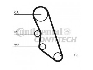 CONTITECH CT754 paskirstymo diržas 
 Techninės priežiūros dalys -> Papildomas remontas
95639605, 96100158, 96141369, 9619779380