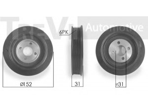 TREVI AUTOMOTIVE PC1081 skriemulys, alkūninis velenas 
 Diržinė pavara -> Dirželio skriemulys
0515H3, 0515H3