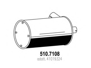 ASSO 510.7108 vidurinis / galinis duslintuvas 
 Išmetimo sistema -> Duslintuvas
41019324, 41019325