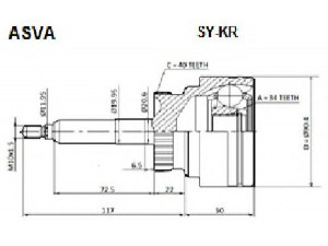 ASVA SY-KR jungčių komplektas, kardaninis velenas 
 Ratų pavara -> Sujungimai/komplektas
4130009002