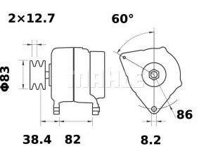 MAHLE ORIGINAL MG 611 kintamosios srovės generatorius