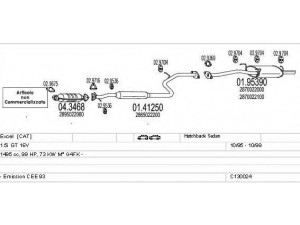 MTS C130024002769 išmetimo sistema 
 Išmetimo sistema -> Išmetimo sistema, visa