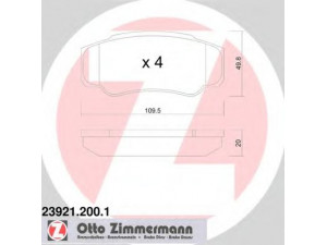 ZIMMERMANN 23921.200.1 stabdžių trinkelių rinkinys, diskinis stabdys 
 Techninės priežiūros dalys -> Papildomas remontas
77362274, 9949407, 9949408, 425246