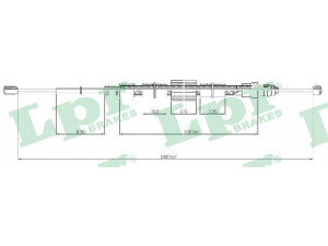 LPR C0716B trosas, stovėjimo stabdys 
 Stabdžių sistema -> Valdymo svirtys/trosai
8200247043, 8200247043