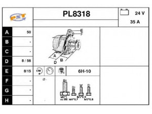 SNRA PL8318 kintamosios srovės generatorius
1172649, 42522631