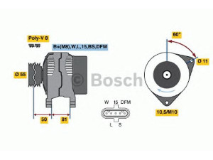 BOSCH 0 124 655 030 kintamosios srovės generatorius
504144715
