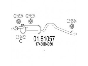 MTS 01.61057 galinis duslintuvas 
 Išmetimo sistema -> Duslintuvas
17430B4050