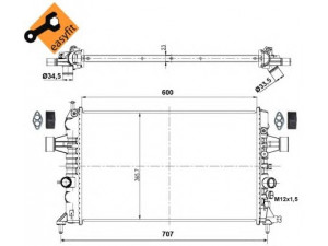 NRF 53000 radiatorius, variklio aušinimas 
 Aušinimo sistema -> Radiatorius/alyvos aušintuvas -> Radiatorius/dalys
1300270, 93179909, 1300270, 93179909