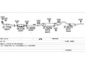 MTS C300036003624 išmetimo sistema 
 Išmetimo sistema -> Išmetimo sistema, visa