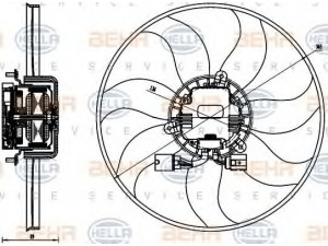 HELLA 8EW 351 040-071 ventiliatorius, radiatoriaus 
 Aušinimo sistema -> Oro aušinimas
1K0 959 455 DL, 1K0 959 455 DT