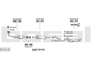 BOSAL 090.081.69 išmetimo sistema 
 Išmetimo sistema -> Išmetimo sistema, visa