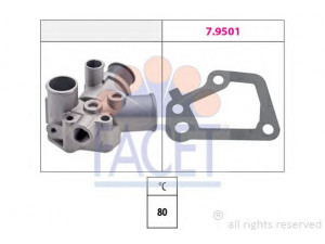 FACET 7.8144 termostatas, aušinimo skystis 
 Aušinimo sistema -> Termostatas/tarpiklis -> Thermostat
60808766, 60809590, 7613245, 7614475
