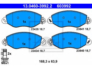 ATE 13.0460-3992.2 stabdžių trinkelių rinkinys, diskinis stabdys 
 Techninės priežiūros dalys -> Papildomas remontas
1144288, 1318147, 1465168, 4095132