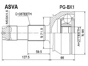ASVA PG-BX1 jungčių komplektas, kardaninis velenas 
 Ratų pavara -> Sujungimai/komplektas
46308480, 46308480, 46308483, 46308483