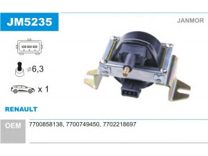 JANMOR JM5235 ritė, uždegimas 
 Kibirkšties / kaitinamasis uždegimas -> Uždegimo ritė
7700749450, 7700858138, 7702218697