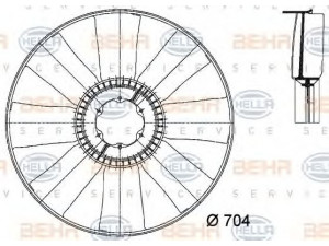 HELLA 8MV 376 733-131 ventiliatoriaus ratas, variklio aušinimas 
 Aušinimo sistema -> Radiatoriaus ventiliatorius
51 06601 0250, 0120-432-800