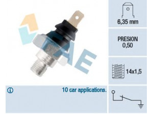 FAE 12250 alyvos slėgio jungiklis 
 Variklis -> Variklio elektra
5.464.665, 5.490.801, 75.413.615