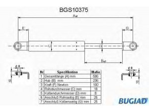 BUGIAD BGS10375 dujinė spyruoklė, bagažinė 
 Priedai -> Bagažinė/pakrovimo skyrius
8185185C0000