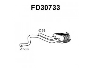 VENEPORTE FD30733 vidurinis duslintuvas 
 Išmetimo sistema -> Duslintuvas
1059928, 1127263, 1465147
