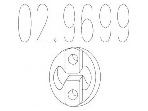 MTS 02.9699 atraminis buferis, triukšmo slopintuvas 
 Išmetimo sistema -> Surinkimo dalys -> Atskiros surinkimo dalys -> Guminė apsauga
6866417