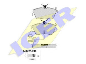 ICER 141425 stabdžių trinkelių rinkinys, diskinis stabdys 
 Techninės priežiūros dalys -> Papildomas remontas
7D0 698 151 B, 7D0 698 151 G