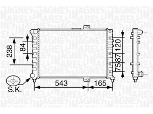 MAGNETI MARELLI 350213117500 radiatorius, variklio aušinimas 
 Aušinimo sistema -> Radiatorius/alyvos aušintuvas -> Radiatorius/dalys
60627910, 60663808, 60627910