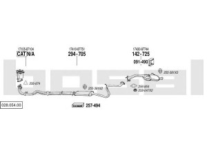 BOSAL 028.054.00 išmetimo sistema 
 Išmetimo sistema -> Išmetimo sistema, visa