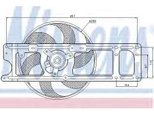 NISSENS 85597 ventiliatorius, radiatoriaus 
 Aušinimo sistema -> Oro aušinimas
77 01 045 216, 77 01 048 243, 77 01 050 677