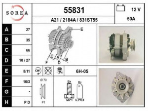 EAI 55831 kintamosios srovės generatorius 
 Elektros įranga -> Kint. sr. generatorius/dalys -> Kintamosios srovės generatorius