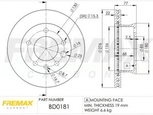 FREMAX BD-0181 stabdžių diskas 
 Stabdžių sistema -> Diskinis stabdys -> Stabdžių diskas
902 421 0312, 902 421 0412, 902 421 0612